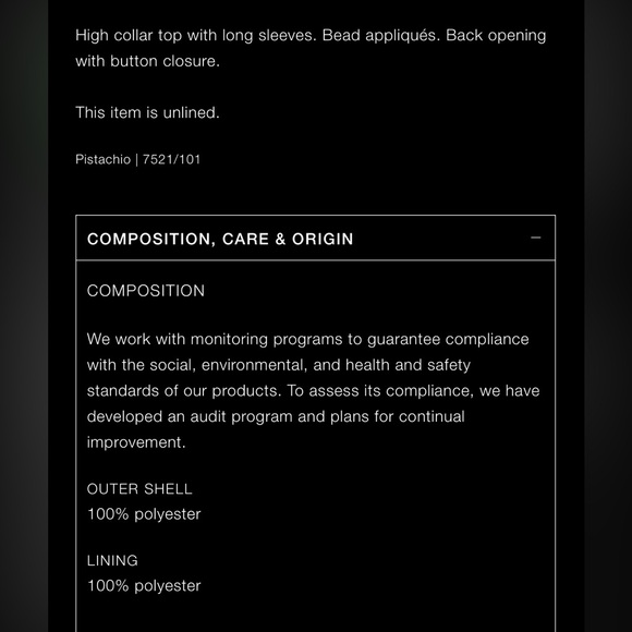 Zara semi sheer beaded top, hand embroidered crystals - Picture 8 of 8